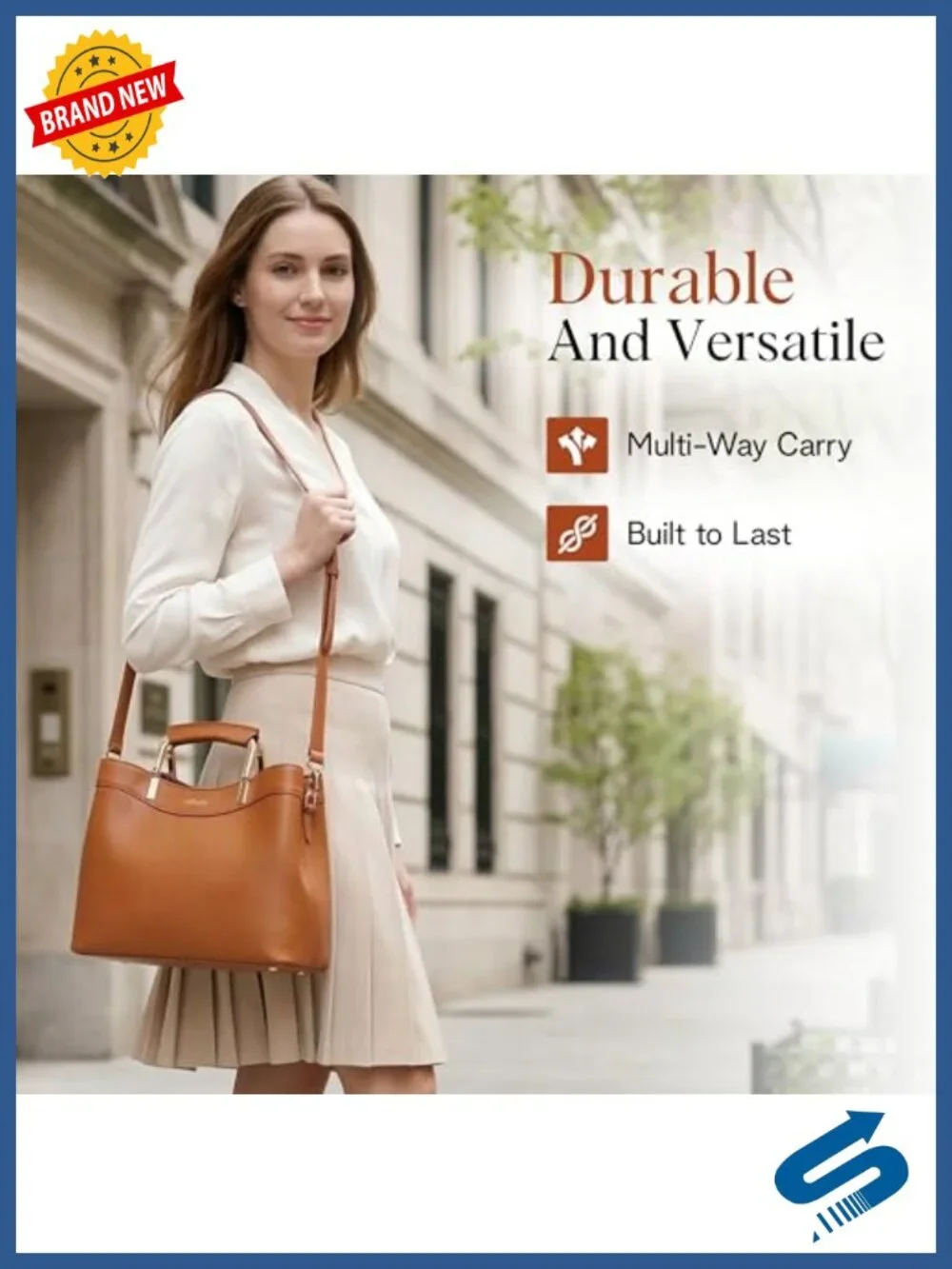 Vegan Leather Small Top Handle Satchel Crossbody Purse